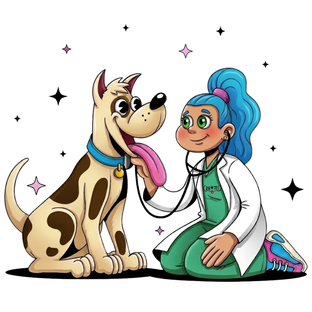 Veterinaria atendiendo a una mascota en su hogar